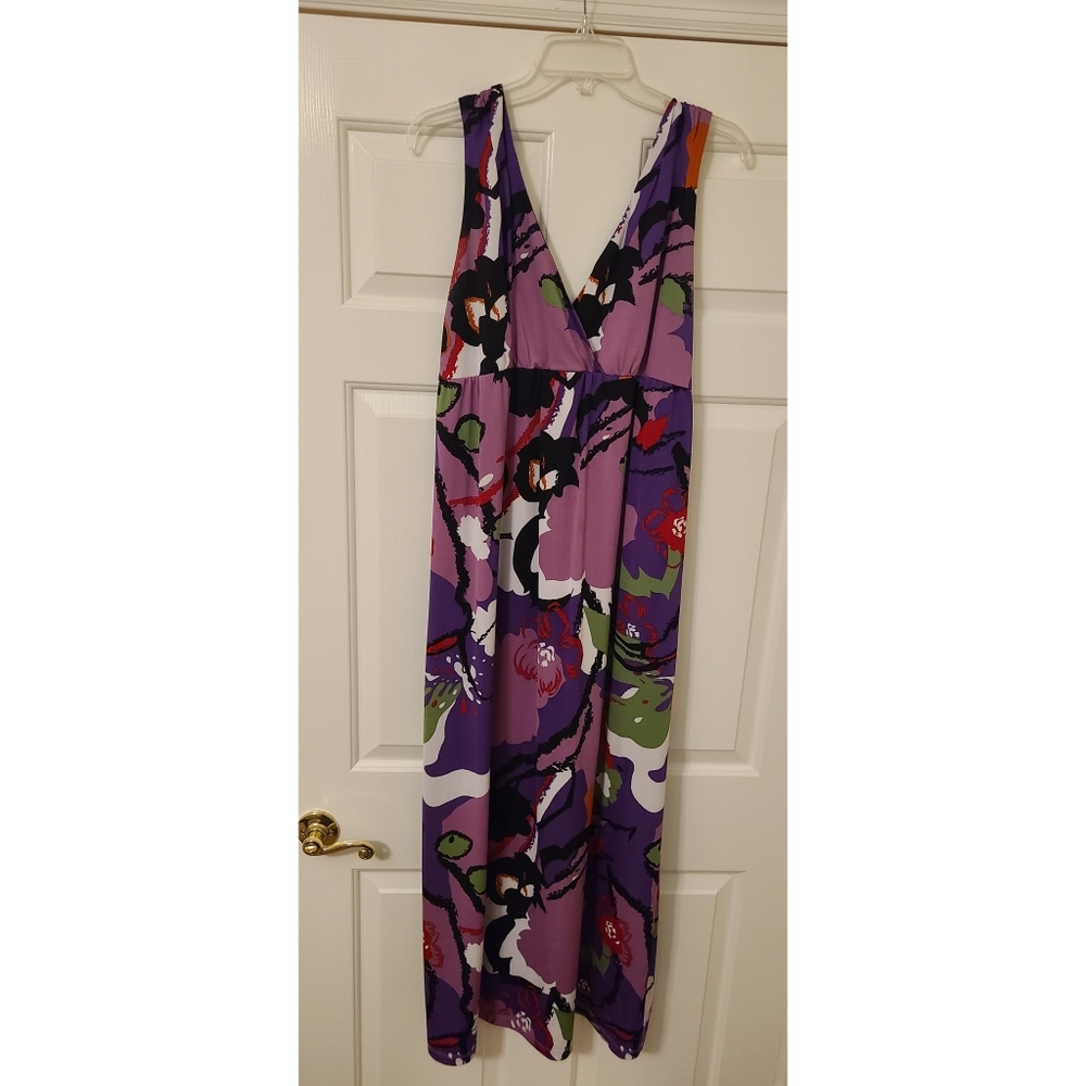 Purple Multicolor Floral Abstract Dress
